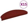 VidaXL 15x Self-Adhesive Stair Treads Needle-Punched Red Protection 132700