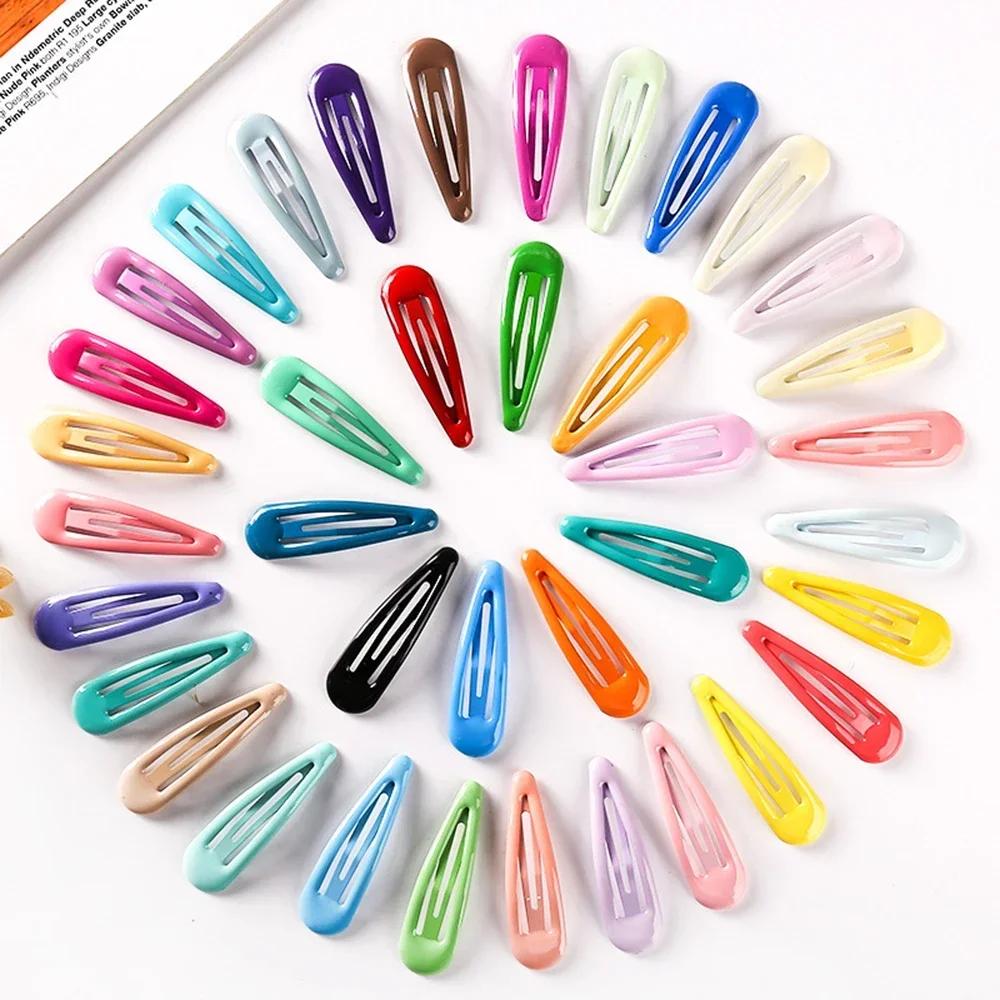 10PCS/set New Girls Cute Colorful Waterdrop Shape Hairpins Sweet  Clips Kids Barrettes Slid Clip Fashion  Accessories