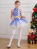 Костюм для девочек на Рождество и Новый год в виде леденца, балетная пачка с полосками, танцевальное платье для рождественской новогодней вечеринки, сценический костюм