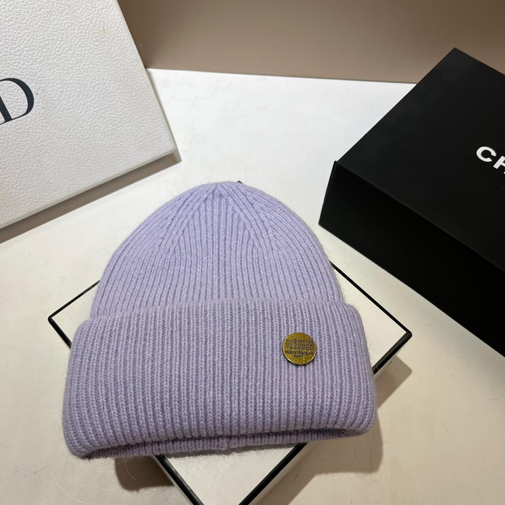 Winter High-Quality Rabbit Fur Knitted Hat Northern Cold Warm Soft Waxy Ear Protection Wool Hat Simple Cold Hat