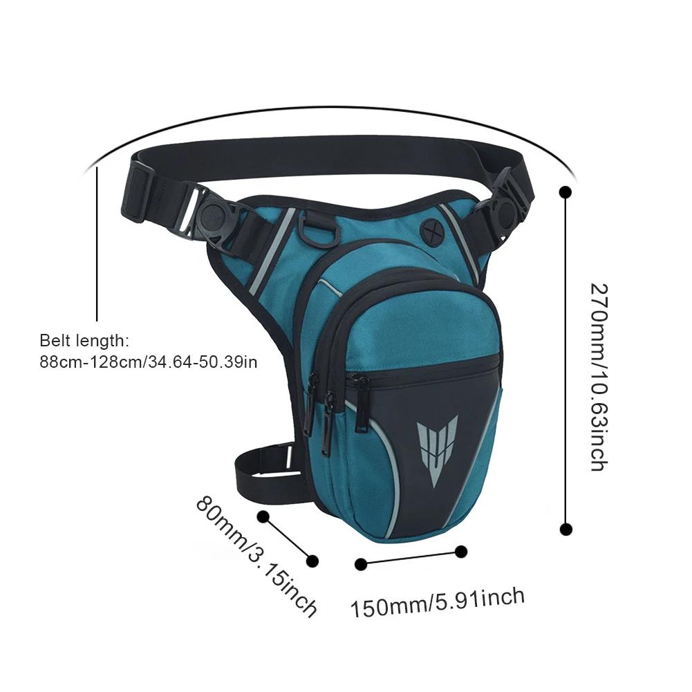 Multifunctional Ride Bags Motorcycle Multipocket Hip Waist Bag Reflective Stripe Rider Satchel Outdoor Sports Bum Drop Thigh Bag