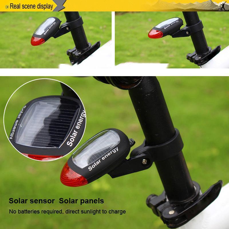 Задний фонарь для велосипеда, 1 шт., безопасный для езды на велосипеде, солнечный задний фонарь, светодиодные аксессуары для велосипеда, предупредительный фонарь, задний фонарь, перезаряжаемый на солнечной батарее YSX
