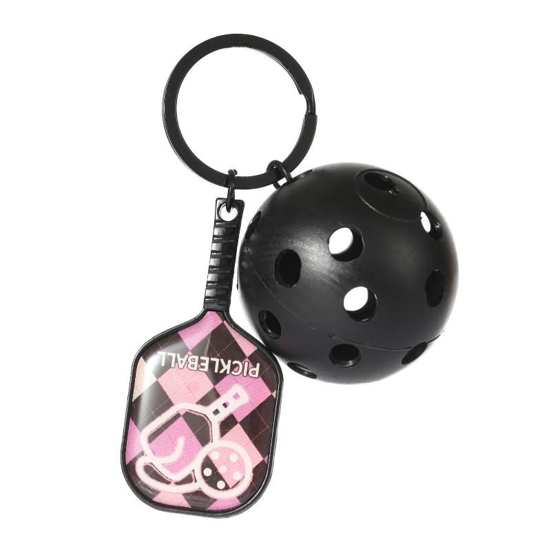 1pc Pickleball Paddle Keychain Zinc Alloy Realistic Sport Pendant Mini Gift for Bag Car Keys