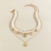 Separable 3 Layered Chains with Starfish Pendants Necklaces for Women Trendy Imitation Pearl Choker Collar Fashion Jewelry Gifts