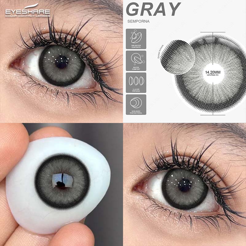 Eyeshare Цветные контактные линзы 1 пара коричневые натуральные линзы для очков фиолетовые модные контактные линзы синие линзы зеленые годовые контактные линзы