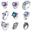 Chenrui Colorful Oval Zircon Ring - Trendy European & American Women's Fashion Jewelry