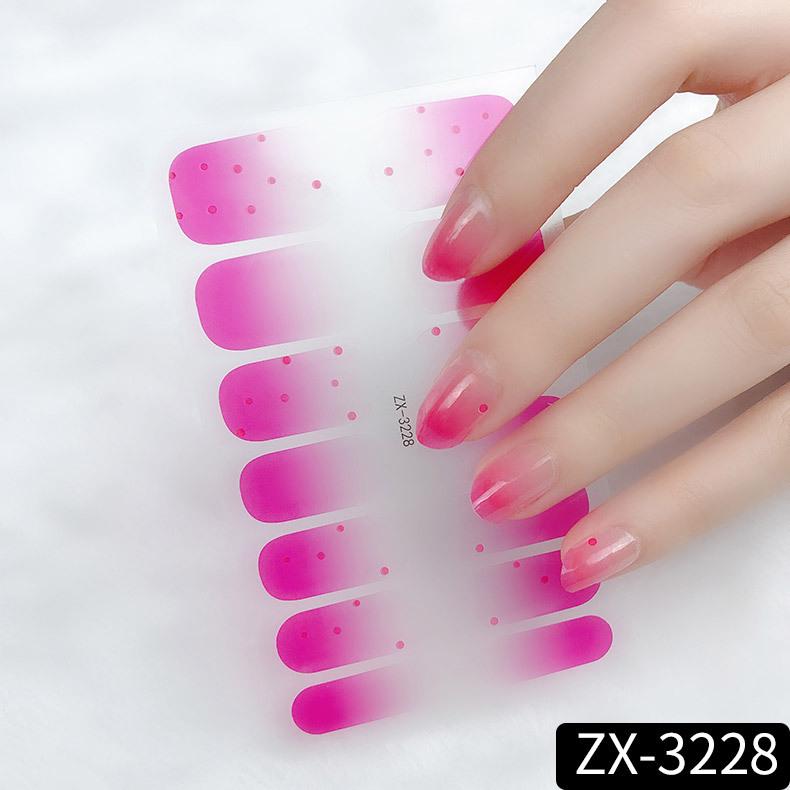 ZX 3D Waterproof No-Cure Gel Nail Wraps, Full Cover Japanese & Korean Style Spring & Summer Nail Stickers, Nail Patch Films