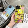 Мультяшный чехол для телефона Губка Боб Для IPhone 17 Air 16 15 14 Pro 13 11 12 XR XS ProMAX 7 8 Plus Стеклянная крышка