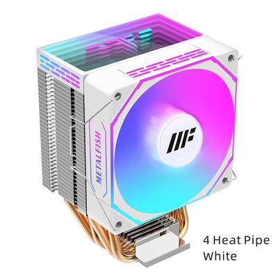 METALFISH Кулер для процессора ПК Белый Радиатор 4-контактный PWM Тихий ARGB Вентилятор Для Intel 1700 1200 1150 1155 1156 1366 2011 AM5 AM4 AM3 x99 x79