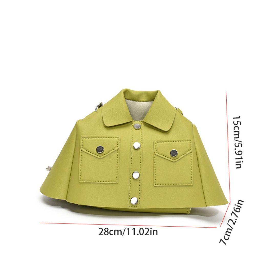 Personalized Solid Color Clothes Shaped Crossbody Bag PU Leather Harajuku Chain Shoulder Bag Coat Tote Bag Women Handbag Daily