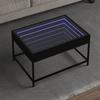 VidaXL Coffee Table with Infinity LED Black 70x50x41 Cm, Side Table, Living Room Table, Side Table, End Table, Table 847682