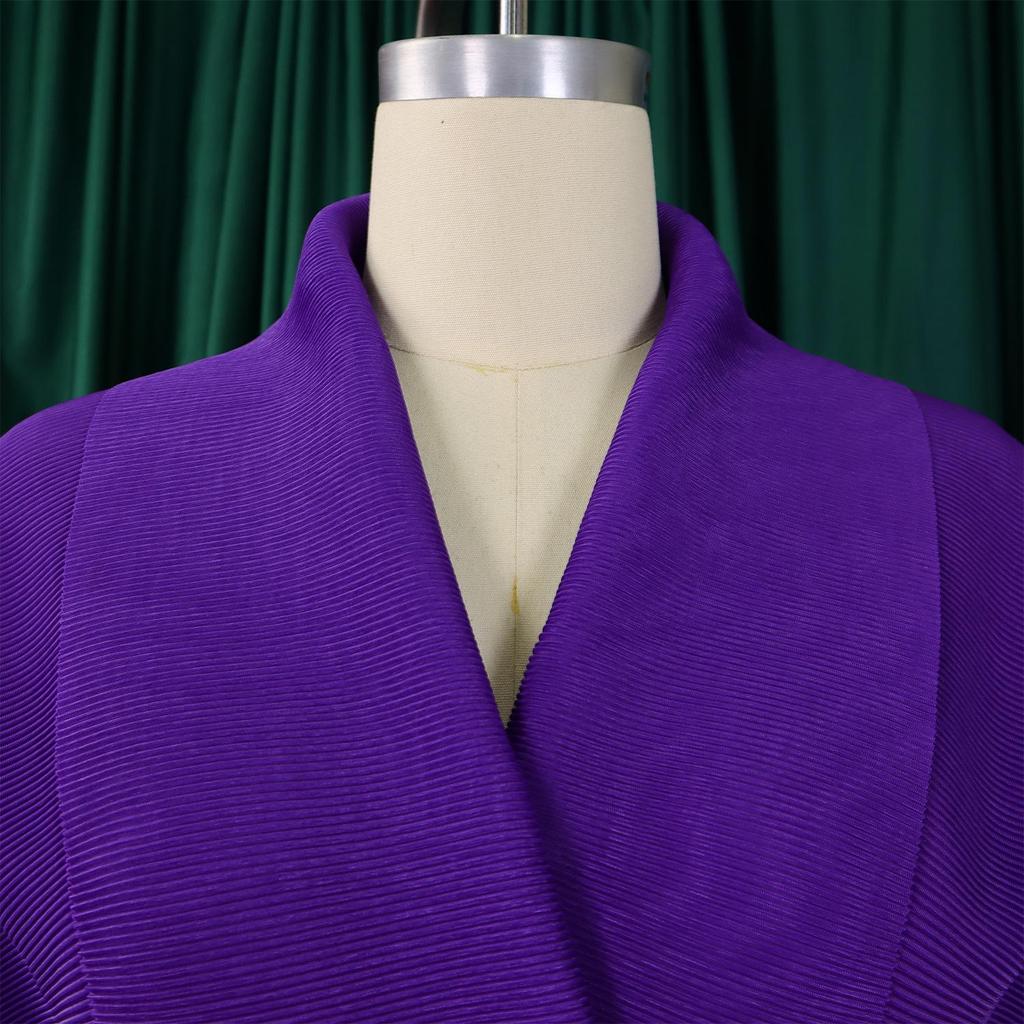 European & American Fashion Pleated Top and Gradient Swing Skirt Two-Piece Set