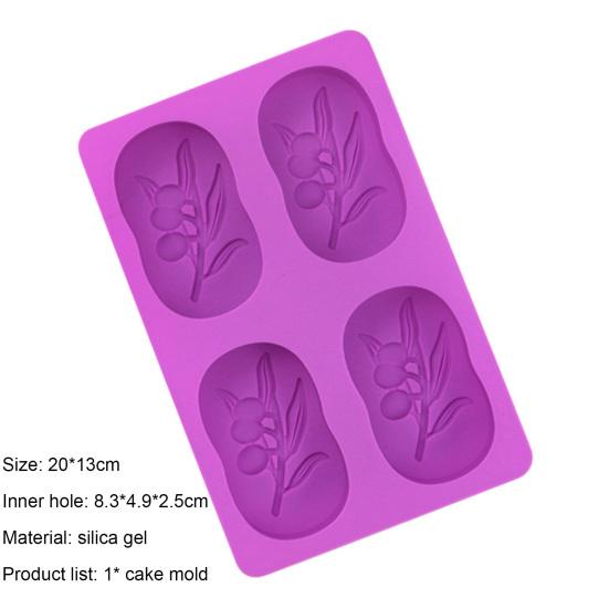 Cake Mold Olive Pattern Wear-Resistant Tree Oval Shape 4 Cavities Handmade Baking Crafts