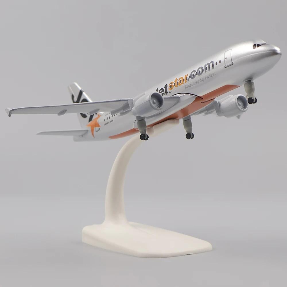 1/400 A320 Jetstar Airlines Model Planes 20CM Alloy Metal Airplanes Ornament Replica Aircraft Model with Stand
