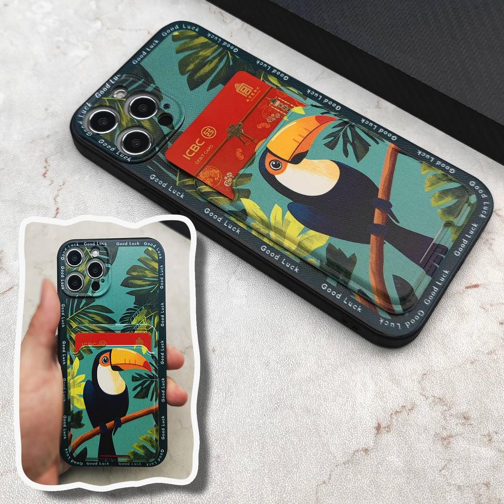 Fashion Design Back Cover Phone Case For Redmi A4 5G Cartoon Card Bag Cover Waterproof Dirt-resistant Silicone TPU Cute