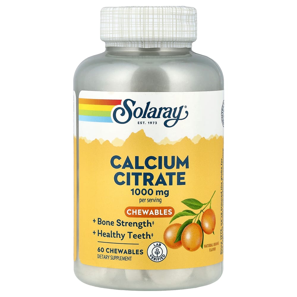 Solaray Calcium Citrate Orange Chewable, 60 Tablets (250mg per Tablet)