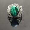 Кольцо с малахитовым камнем Стерлингового серебра 925 пробы Дизайнерское кольцо ручной работы Кольцо с малахитом Серебряное кольцо для подарка Кольцо с малахитом Ювелирные изделия