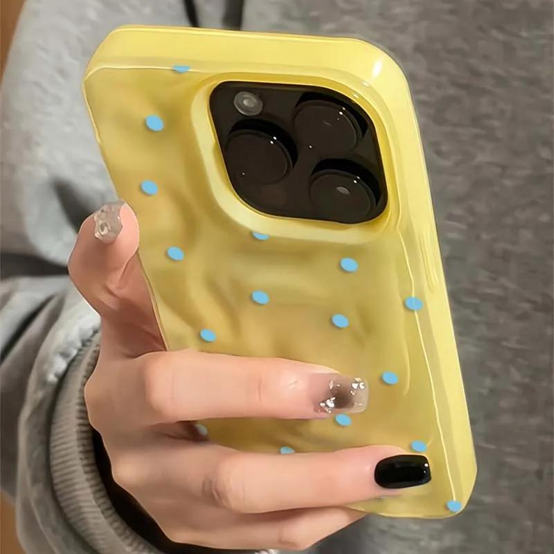 Простой чехол для телефона в однотонный горошек для iPhone 17 Air 16 15 14 13 12 11 Pro Max Plus Защитный от падения чехол