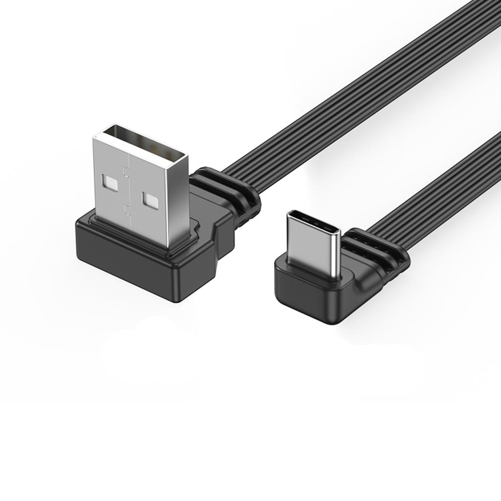 Высокоскоростной кабель передачи данных USB-USB C, 2 А, быстрая зарядка, 480 Мбит/с, синхронизация, угловые/прямые разъемы, гибкий зарядный шнур