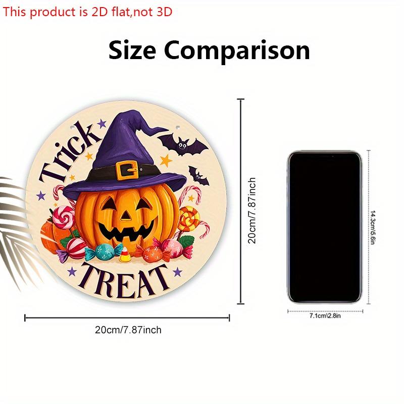 Halloween Wooden Sign with Wizard Pumpkin Pattern - Unique Figurine Ornaments with Trick or Treat - Ideal for Front Door, Farm, Porch Decor