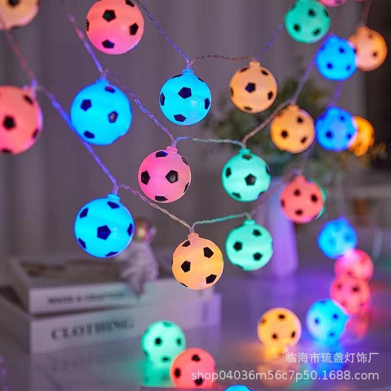 World Cup Football String Lights Soccer Party Decorations Bar Hotel Lottery Shop Atmosphere LED Fairy Lights