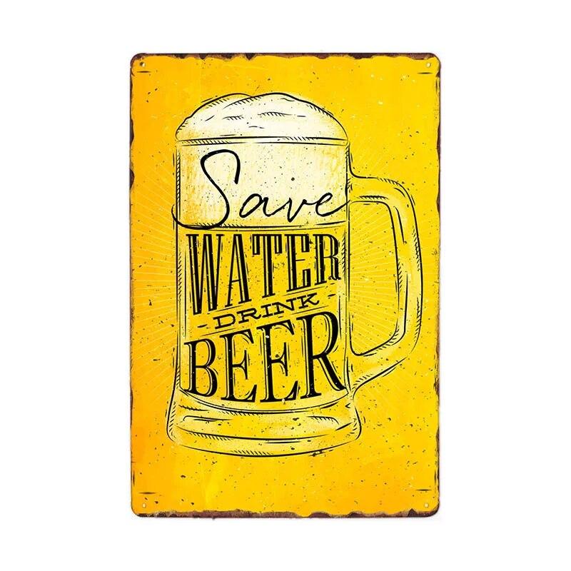 Винтажная металлическая пластина для пива, картина, настенный декор, металлический знак для бара, паба, ретро-плакат, доска 20x30 см
