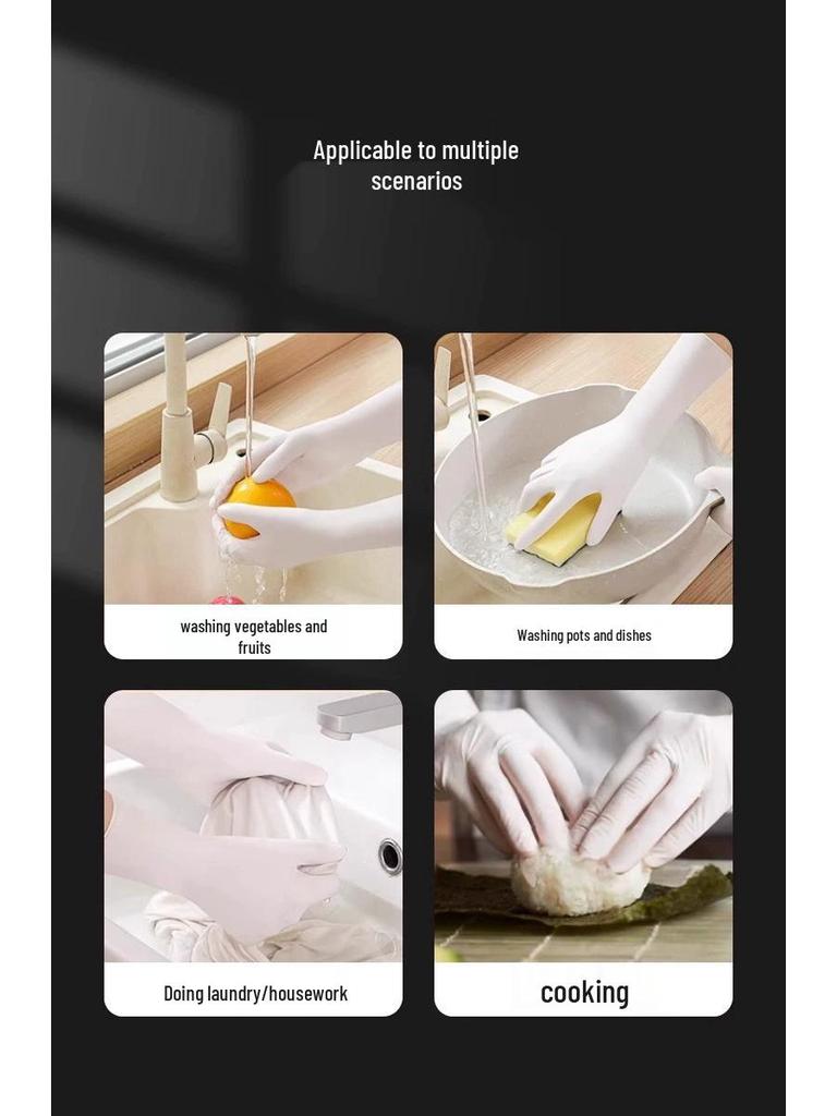 Thickened Nitrile Gloves - Disposable, Food Grade, Durable Protection for Kitchen, Housework & Vegetable Cutting (Women's)