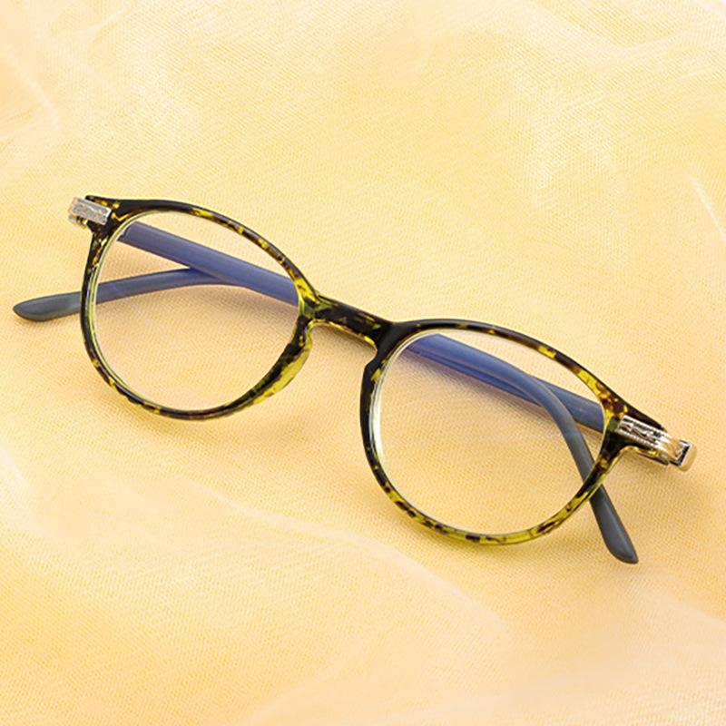 1915 Anti-Blue Glasses Women'S Retro Oval Frame Ultra-Light High Definition Reading Glasses For The Elderly