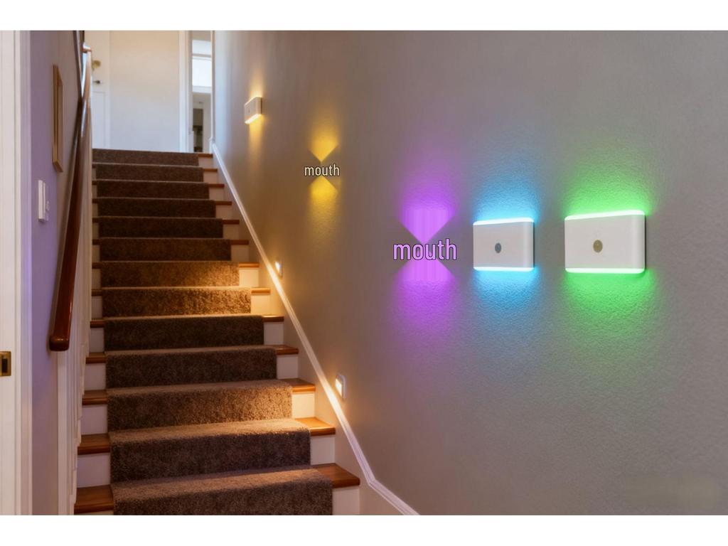 Перезаряжаемая RGB LED лампа с датчиком движения: Цветное магнитное амбиентное освещение для прихожих и коридоров