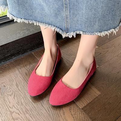 Весенние и осенние замшевые туфли с острым носком, туфли на плоской подошве цвета конфет