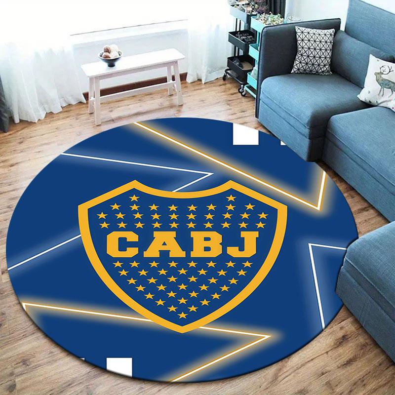 Boca Juniors Round Area Rug,Carpet Rug for Living Room Bedroom Sofa Playroom Decor,Non-slip Floor Mat