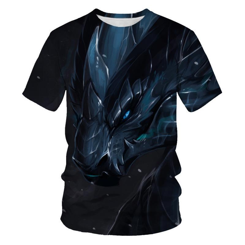Мужская футболка Divine Beast 3D цифровая печать свободный круглый вырез короткий рукав модный топ футболки мужские
