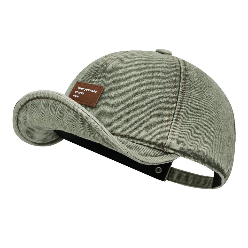 Clape Plus Size Denim Cap with Short Soft and Perfect for and Baseball Men's Brim, Adjustable, Outdoors, Fishing, (Light Gray, J-BSAD2516) [Used]