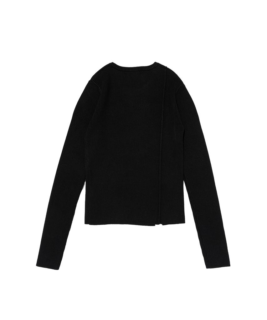 ROIDESROIS Scarf Set Round Neck Ribbed Knit (Black)