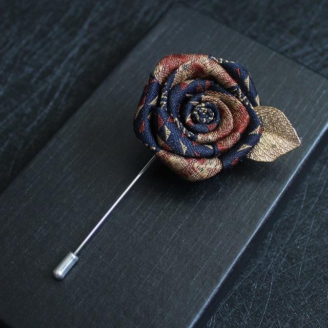 Remiel I Needle Long Upscale Brooches And Pins For Men S Suit Shirt Ribbon Rose Brooch Korean Girls Corsage Pocket Towel Collar