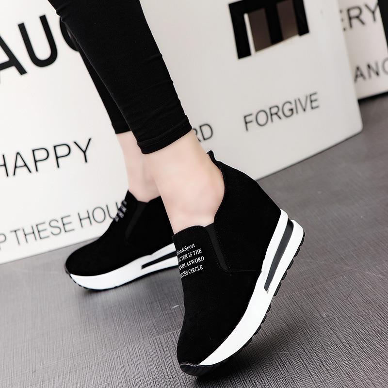 Spring Autumn Fashion Versatile Women Casual Shoes Comfort Adds Height Loafers Platform Wedges Vulcanize Shoes Women's Sneakers