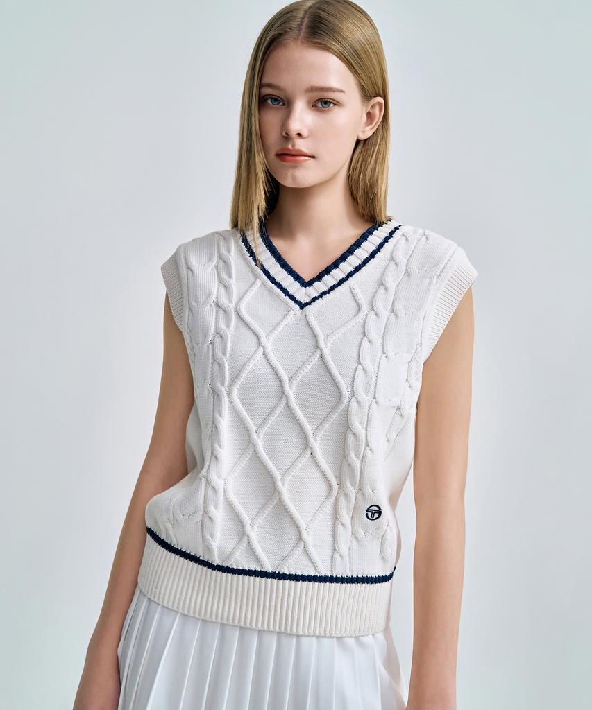 Женский жилет Sergio Tacchini с V-образным вырезом и косами