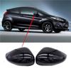 1 Pair Black Left Right Car Wing Door Rear View Rearview Mirror Cover Cap Trim Case Fit for Ford Fiesta Mk7 2008-2017