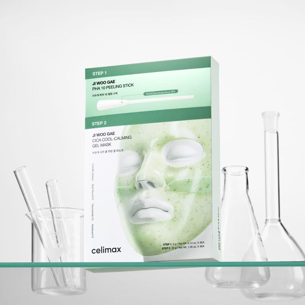 CELIMAX JI WOO GAE Cica PHA Пилинг 2-ступенчатая гелевая маска 34г