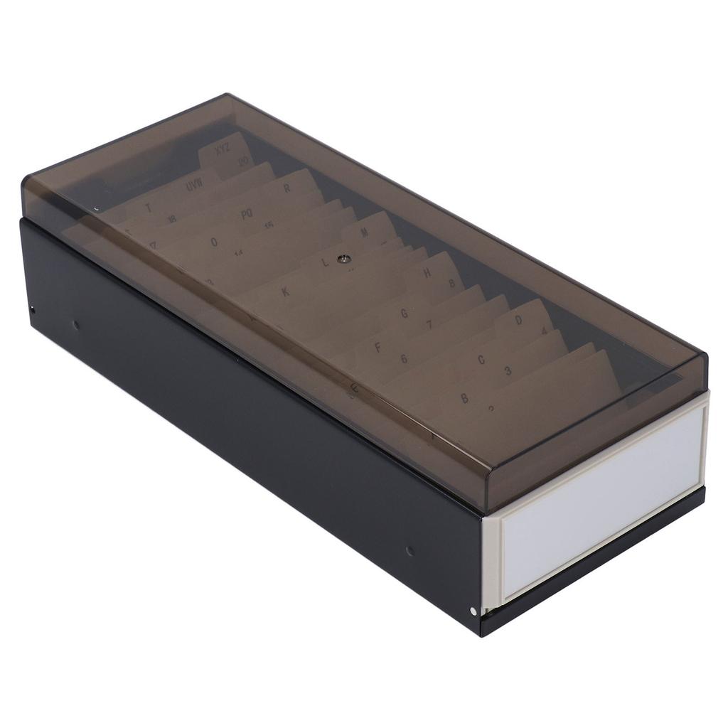Index Card Holder Hold 800 Business Cards A To Z Card File Holder Organizer with High Transparent Cover for Business Card Black