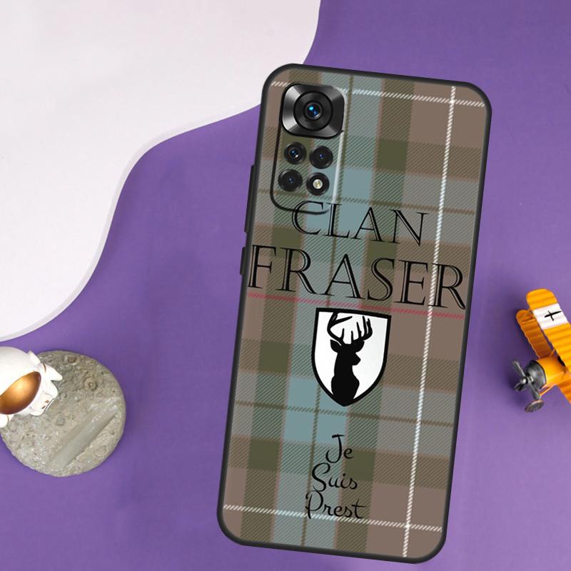 Outlander Fraser Tartan Case For Xiaomi Redmi Note 13 Pro 14 12 9 10 11 Pro 10S 11S 12S Redmi 13C 14C 10C 12C Cover