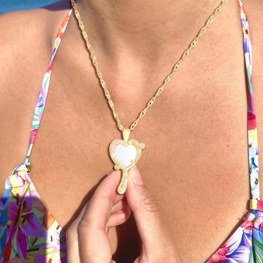 Ожерелье Magic Mirror для женщин и девочек, модные свадебные украшения, аксессуары, позолоченные, посеребренные, принцесса, ожерелья