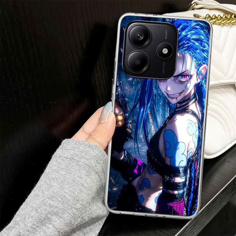Чехол с принтом Аркейн Джинкс для телефона Xiaomi Redmi Note 14 13 12 11 Pro Plus Чехол 14S 12S 11S 11E 11T 10S 10 9S 9 Силиконовый Funda