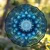 1pc 10-Inch Hanging Wind Chime with Vibrant Blue & Golden Mandala Design - Elegant Garden Art for Spring & Summer, 360° Rotating Hook