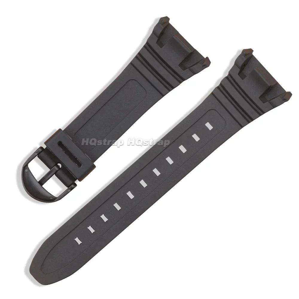 Silicone Watch Strap Sports PU Plastic Watchband for Casio W-96H 18mm Waterproof Rubber Bracelet Men Women Wristband Accessories