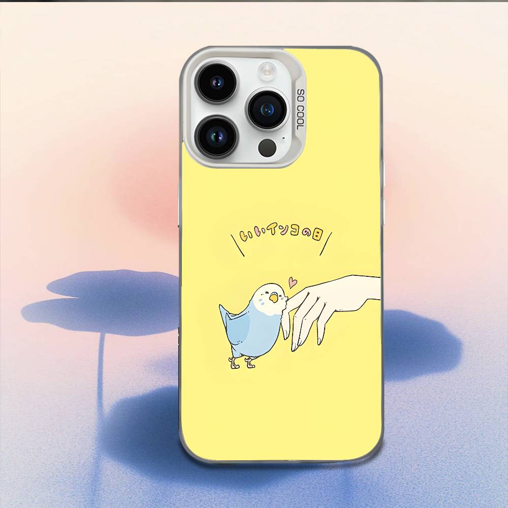 Parrot Birds Cockatiel Phone Case For iPhone 17,16,15,14,13,12,11,Mini,Pro,E,MAX White Candy Matte Shockproof Cover