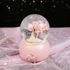 Девочка Древний ханьфу Хрустальный шар Светящаяся Снежная музыкальная шкатулка Ночник Батарейка ААА