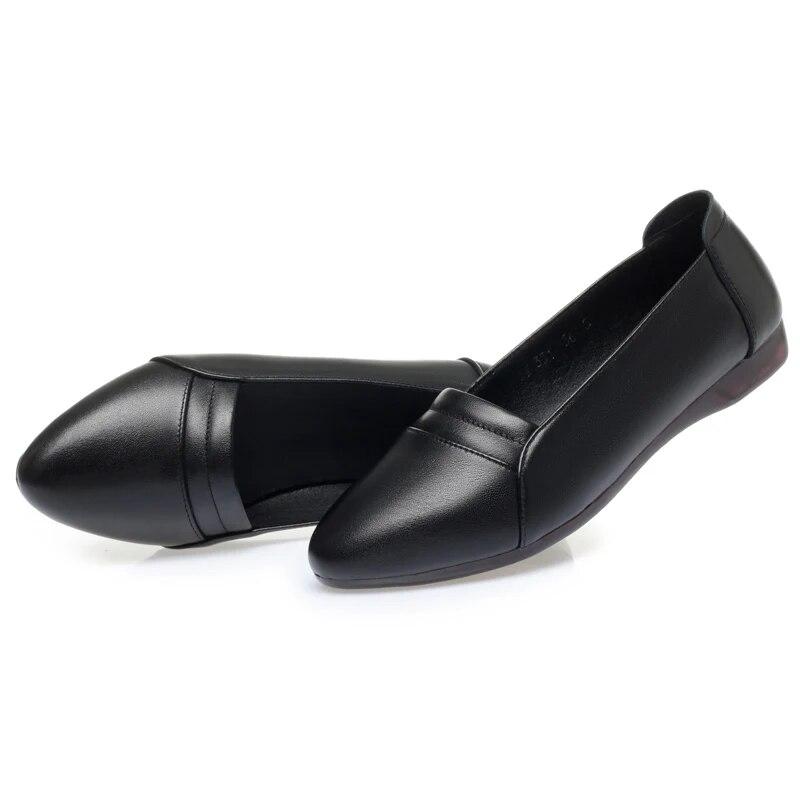 Обувь для мам, женская весенняя обувь из натуральной кожи на плоской подошве, нескользящая женская обувь большого размера на мягкой подошве