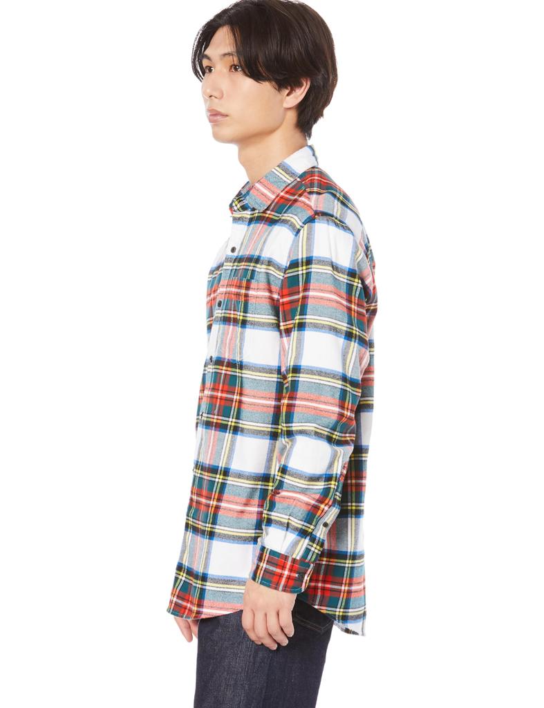 Мужская фланелевая рубашка с длинным рукавом Amazon Essentials, бело-красная, клетка тартан, размер S