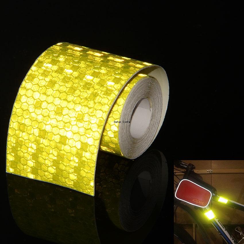 5CM*3M Fluorescent Yellow Reflective Tapes High Visibility Reflectors Strips Outdoor Waterproof Adhesive Stickers For Motorcycle